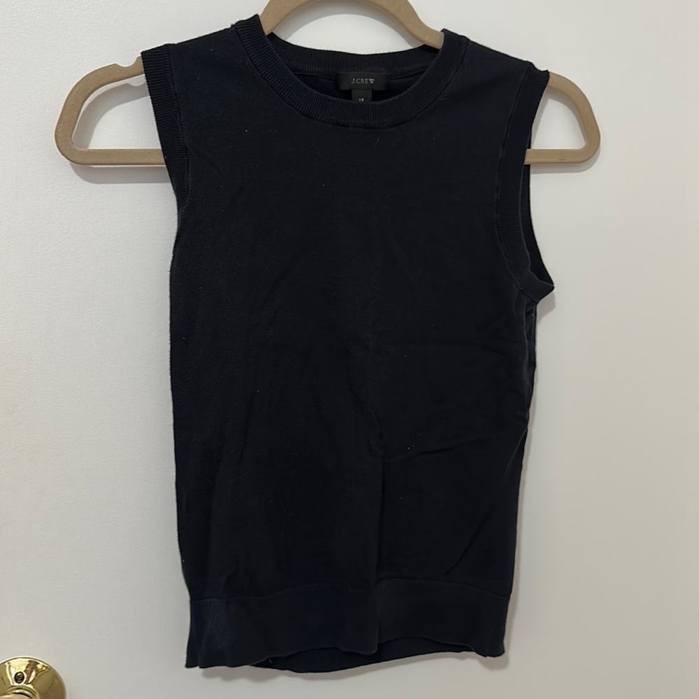 J. Crew black cotton high neck tank top